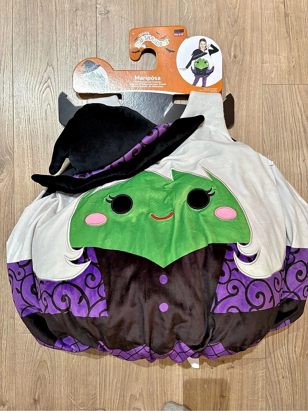 Squishmallows Mariposa the Witch Child Costume Purple & White Girls 6+